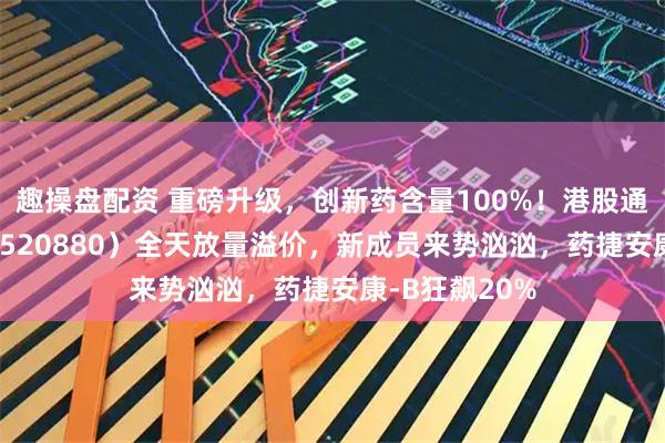 趣操盘配资 重磅升级，创新药含量100%！港股通创新药ETF（520880）全天放量溢价，新成员来势汹汹，药捷安康-B狂飙20%
